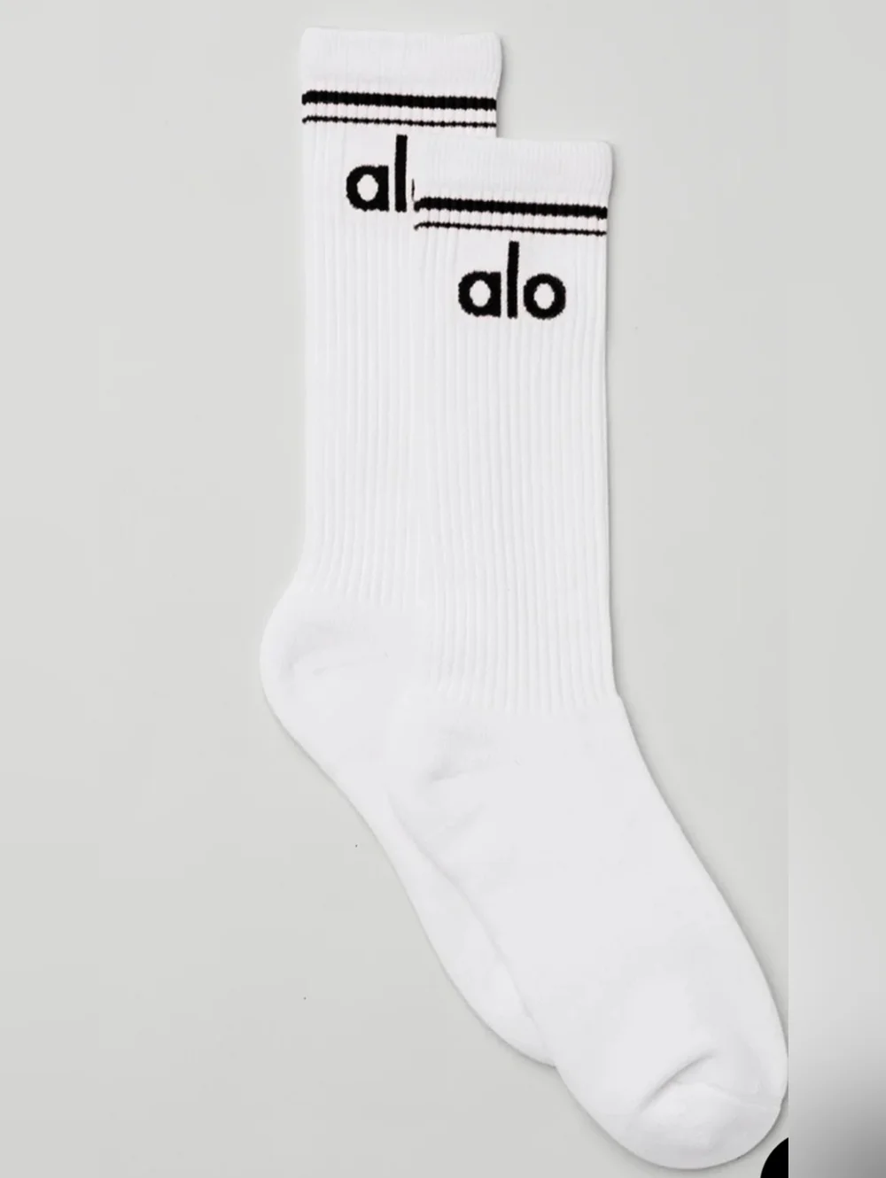 ALO | Unisex Throwback Sock | White/Black